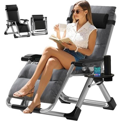 Zero Gravity Chair Liegestuhl klappbar Gartenliege 200kg belastbar Sonnenliege