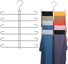 Leggings Hangers for Closet Metal Organizer Holds 12 Pants Scarves or Tank Tops