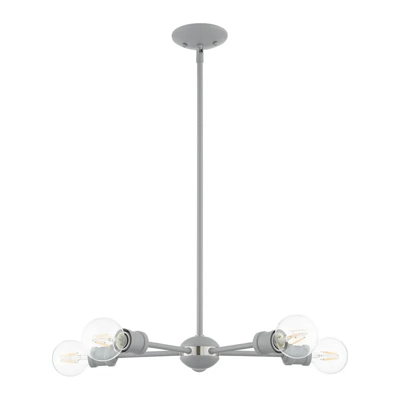 Lámpara de araña Livex Lighting gris nórdico de 5 luces, 46135-80 - gris nórdico de 19" de diámetro x Foto 2 de 4