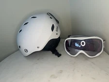 Outdoor Master Kelvin Ski Snowboard Helmet - Large White With Zionor Goggles!