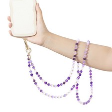 Phone Crossbody Lanyard, 120cm Marble Beaded Phone Strap with Tether Tab,Univ...