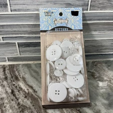 2010 Sewology Buttons Pack # 1765114 White Clear Shiny Big Small Sizes #1520741