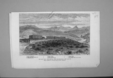 Original Old Antique Print 1879 Zulu War Fort Melvill Isandhlwana Bashee Valley