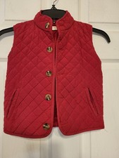 Hope  Henry Kids Small Quilted Lined Vest Red Button-up
