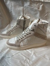 Women Zadig  Voltaire High Flash Distressed Leather High Top Sneakers EU 38