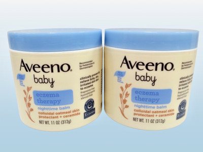 AVEENO BABY ECZEMA THERAPY NIGHTIME BALM 11 OZ EXP: 2027 LOT OF 2