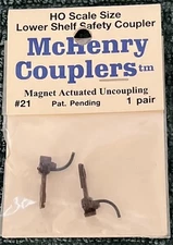 NEW! HO Scale McHenry 21 Knuckle Spring AAR Lower Shelf Coupler 1 pr