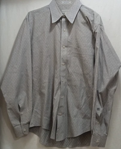 Camicia uomo Monsieur by Givenchy con bottoni taglia 16 34 35 grigia stampa Western Diamond