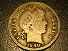 1900-P 90% Silver Barber Dime