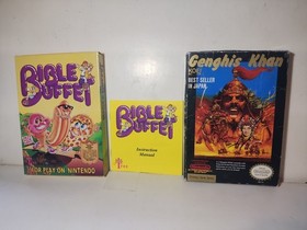 Empty Nintendo NES Game Boxes Only Bible Buffet Genghis Khan