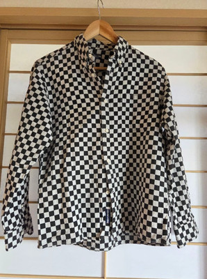 SUGAR CANE Black & White Plaid Long-Sleeve Shirt M size