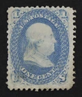 CKStamps: US Stamps Collection Scott#63 1c Franklin Mint LH OG Lightly Crease