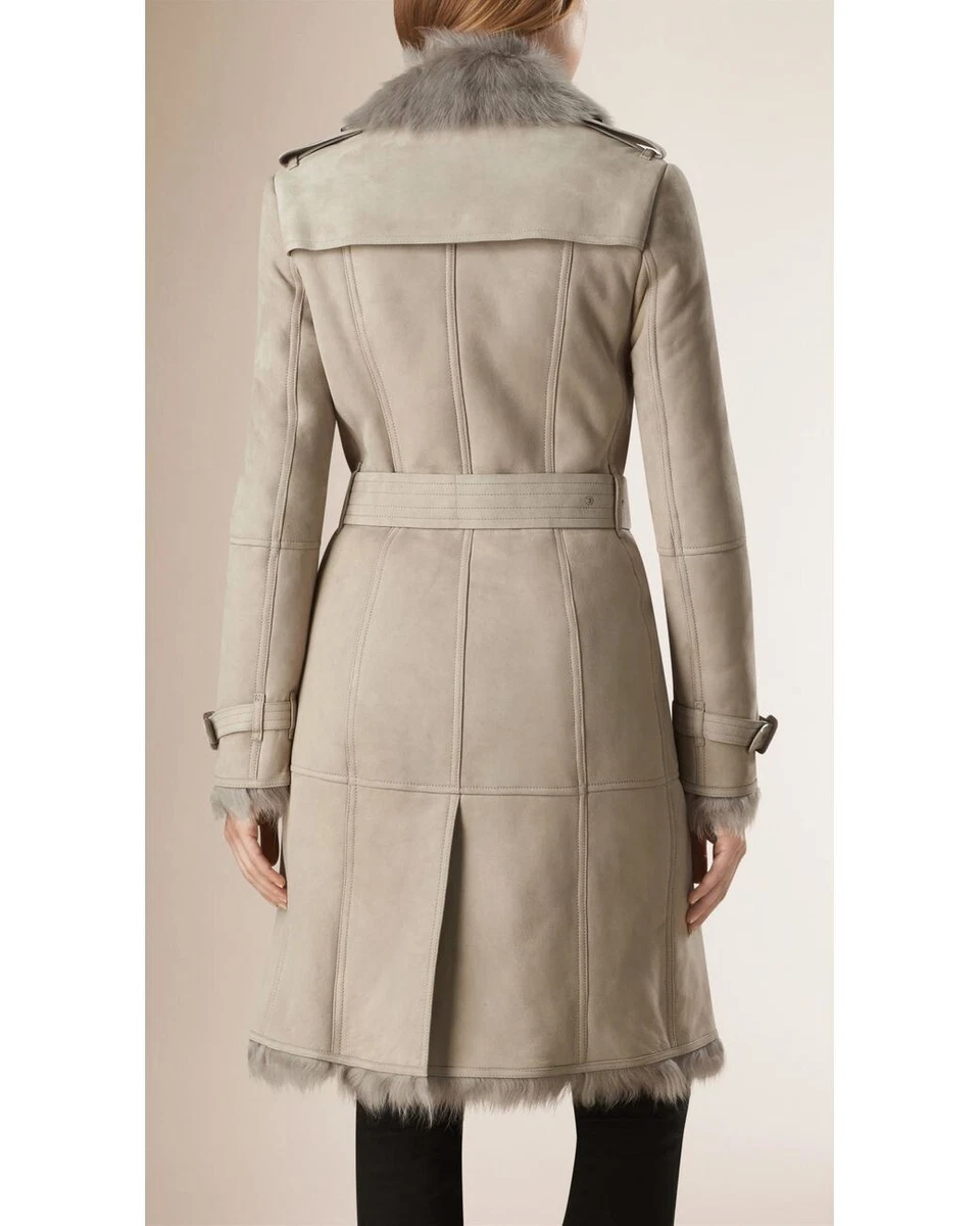 Burberry shearling hotsell car coat
