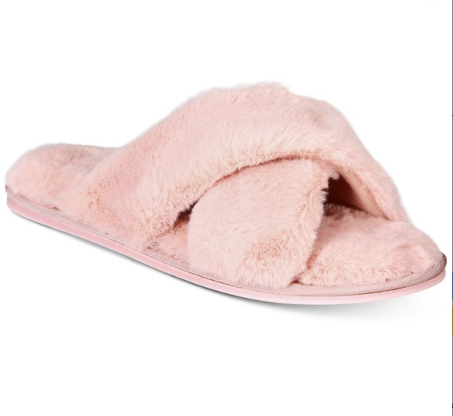 APL INC INTERNATIONAL CONCEPTS Pantofole a fascia incrociata in pelliccia sintetica XL X Large (11 12) Rosa