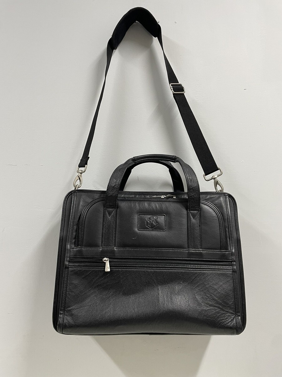 NN9866【ヴィンテージ】キセルケース Case-Tek Inc Chicago IL Black Leather Computer Briefcase 17