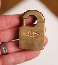 Antique Slaymaker Padlock No key vintage S Logo lock tool box chest trunk old