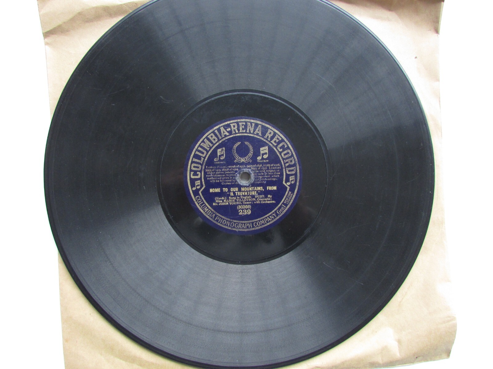 John Young - El Miserere / Move To Our Mountains, Il Trovatore Shellac 12"