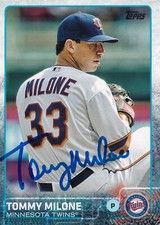 TOMMY MILONE SIGNED AUTO'D 2015 TOPPS CARD #US211 MINNESOTA TWINS OAKLAND A'S