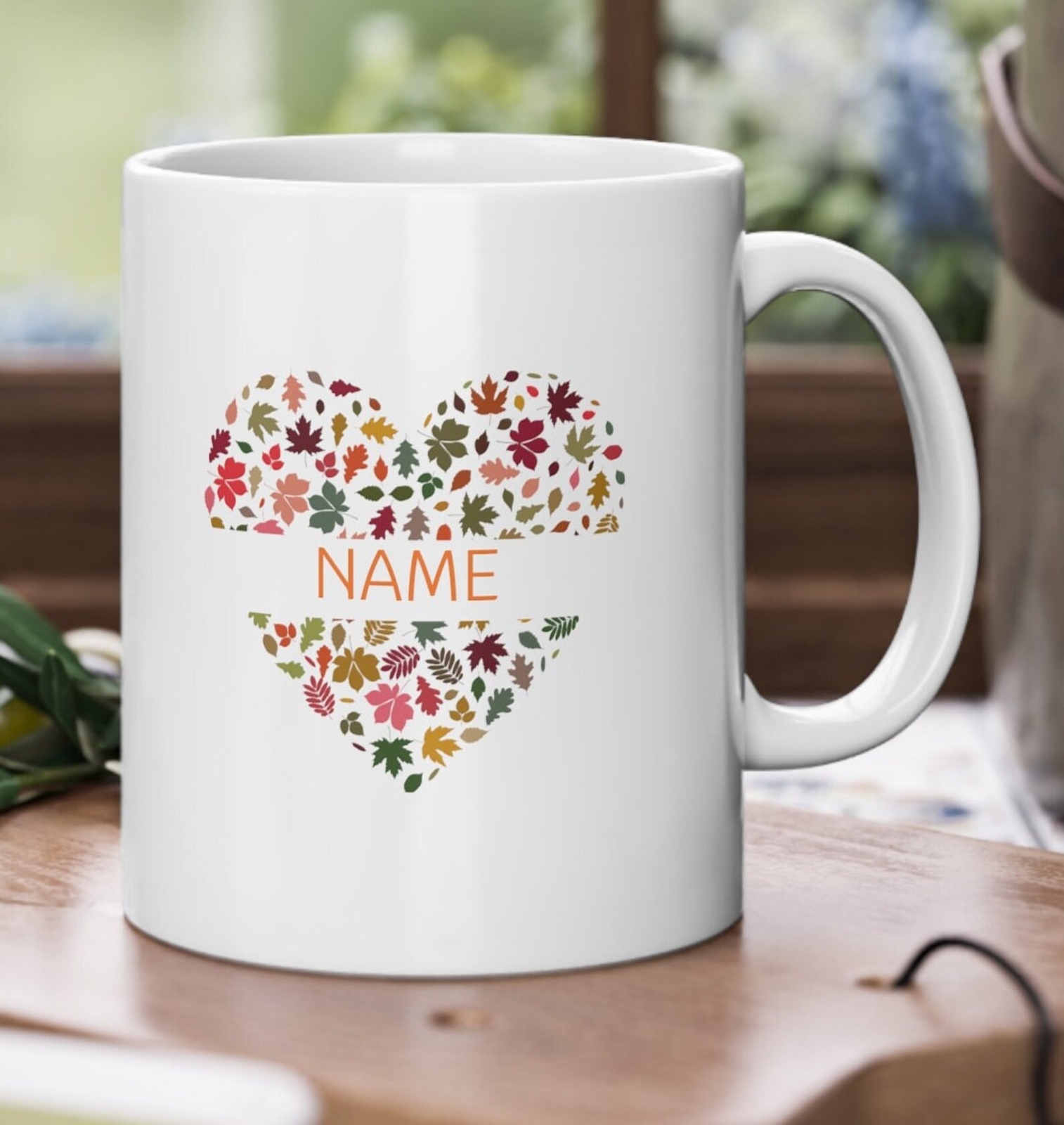 Mug Autumn Personalized Gift Own Name In Autumn Style For Hearty Autumn Fans