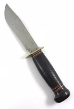 1949-53 Marble's 5" IDEAL Knife Full Hilt Leather Handles Bakelite Pom 9673-TT