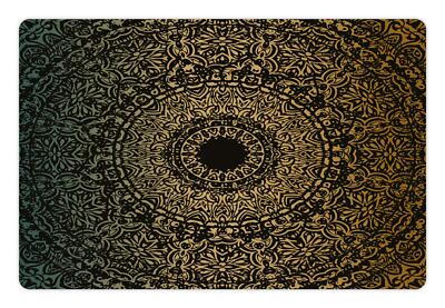 Mandala Pet Mat for Food and Water Round Design Detailed Floral Pattern in Ea...
