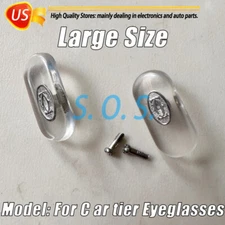 Replacement Screw-in Nose Pads For Cartier Eyeglasses Sunglasses Silver sz Large