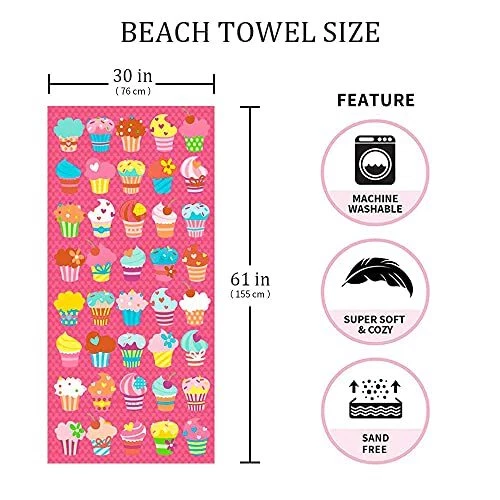Auxory Microfiber Beach Towel Set Oversized Large Quick Dry Soft Thin Sand Fr...