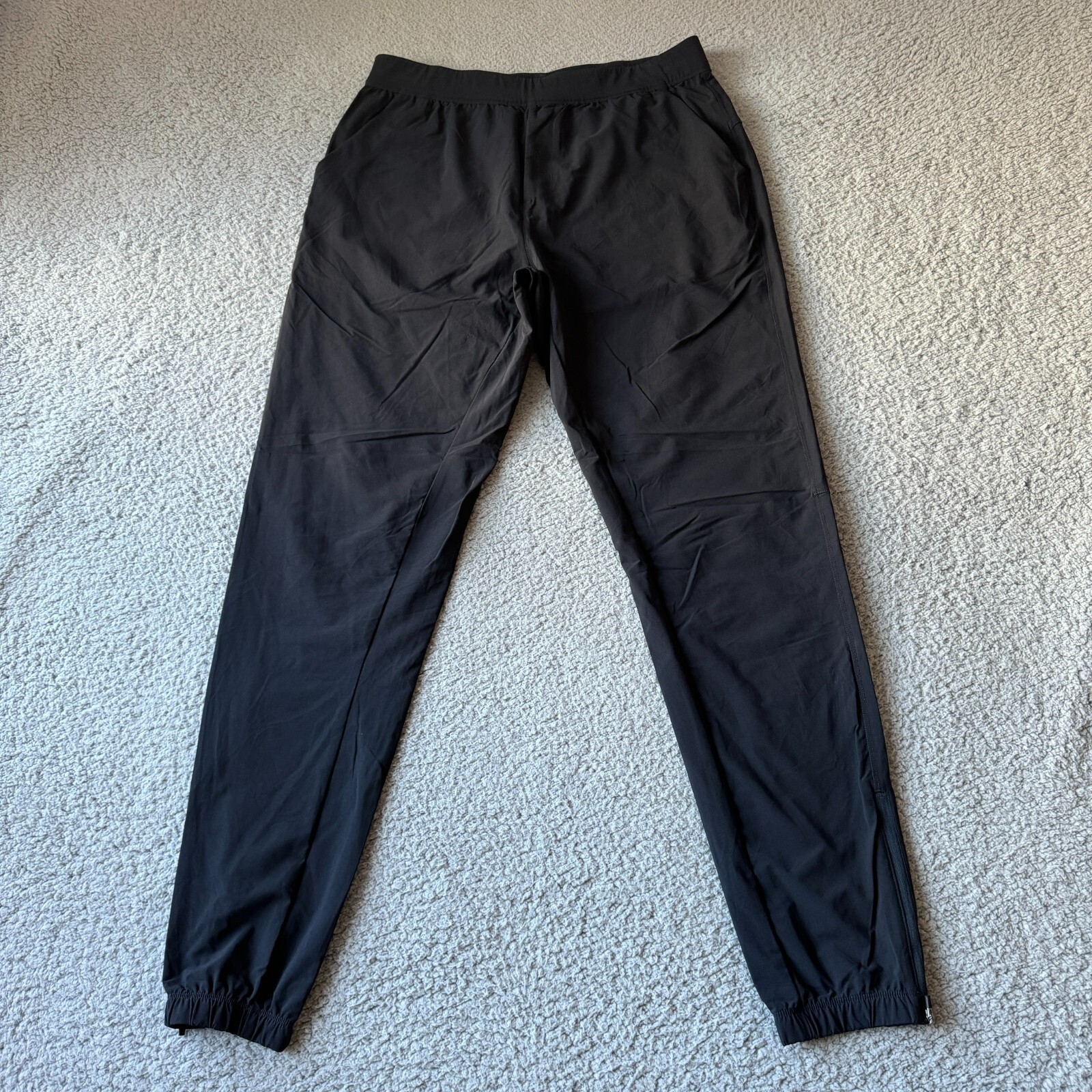 Public Rec Pants Mens 34x36 Black Stadium Joggers Tapered Nylon Open Hem