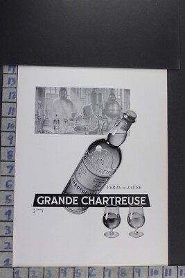 1900 GRANDE CHARTREUSE LIQUOR ALCOHOL DISTILLERY DRINK VINTAGE WINE ART AD DB75