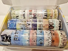 Washi Tape Lot 24 Rolls Animals (over 9 feet on each roll) Decorative tape w/Box