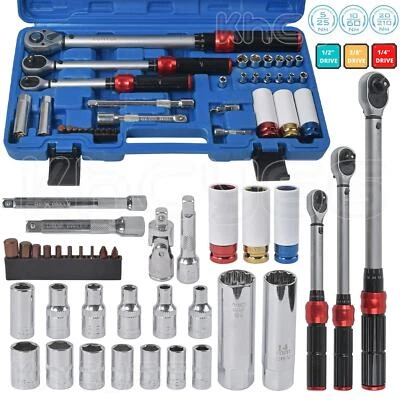 KHCY 35 Piece TORQUE WRENCH SET 5-25Nm 10-60Nm 20-210Nm 1/4" 3/8" 1/2" DRIVE WRENCH