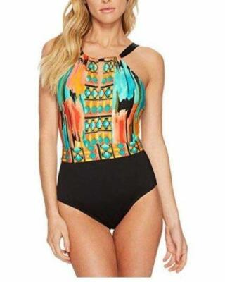 JANTZEN 8 Empress Teal High-neck Swimsuit NWT $114