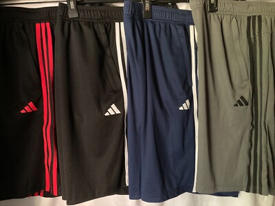 NWT Reg/B&T Men's adidas Essentials Pique' 3-Stripe Training Shorts 9'' inseam