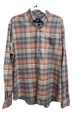 johnnie-O Plott Tucked Button Up Shirt Laguna Blue Size Large