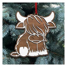 Hyturtle Highland Cow Christmas Ornament Gifts for Cow Lover - Highland Cow C...