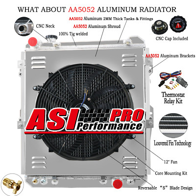 3 Rows Radiator+Shroud Fan For 1993 1994 95 96 Hilux Surf KZN130 1KZ~TE TD 3.0L.