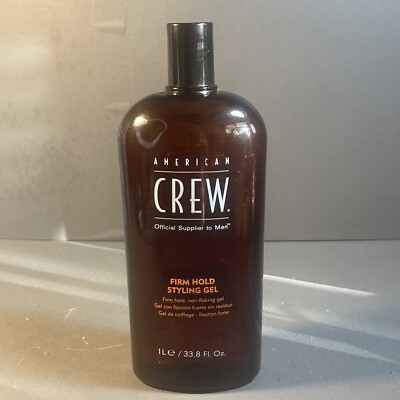 American Crew Men's Hair Gel, Firm Hold, Non-Flaking Styling Gel, 33.8 Fl Oz