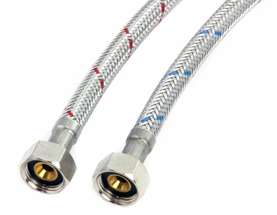 45cm FlexSchlauch 2x Anschlussschlauch G3/8 Armaturen Wasserhahn Druckschläuche - Bild 2 von 3