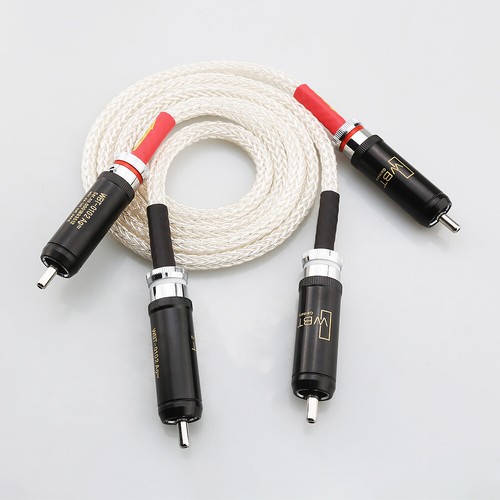 Pair High-End 5N Pure Silver Wire 16 Cores HiFi Audio Interconnect RCA Cable - Picture 11 of 11
