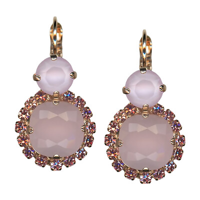 Mariana Earrings Gorgeous Pink Opal, Vintage Rose, & Rose Opal Austrian Cryst...
