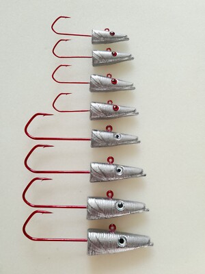 2er Pack 30gr-120gr Eelhead-Jig, Meeresjig, Fischjig, VMC 5150 Haken 4/0-8/0