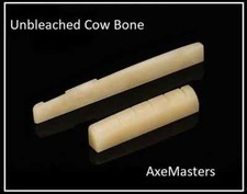 GeetarGizmos UNBLEACHED BONE NUT / SADDLE SET for Acoustic Guitar UNIVERSAL FIT