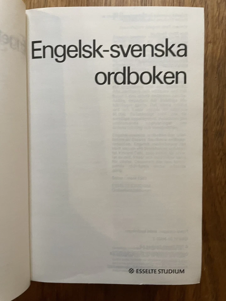 Engelsk-svenska ordboken Swedish English Dictionary Esselte Studium, 1983 - Image 4 of 4