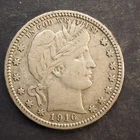 1916  **D**   BARBER  SILVER QUARTER  **NICE!** FREE SHIPPING! M5782