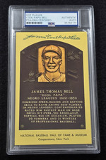 JAMES COOL PAPA BELL Signed HOF Induction Postcard-NEGRO LEAGUES-GRAYS-PSA