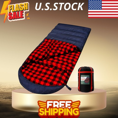 #ad Cotton Flannel Sleeping Bag for Adults Cold Weather Camping Winter Big $68.99
