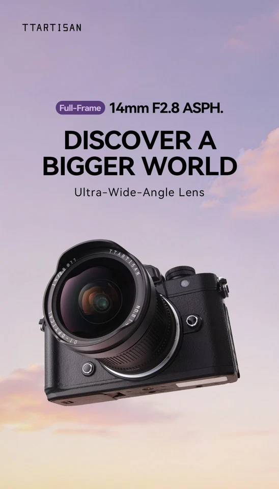 Lente gran angular TTArtisan MF 14mm F2.8 ASPH para enfoque manual de... - Imagen 4 de 4