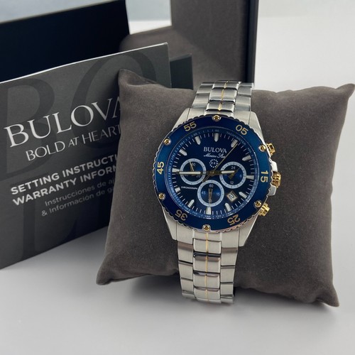 Reloj para hombre Bulova 98B400 Marine Star cronógrafo esfera azul cuarzo 41,5 mm