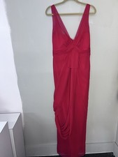 Vera Wang White (8) Red Chiffon Column Evening Gown Formal Goddess Evening Dress