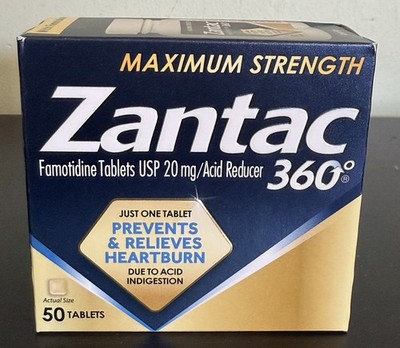 Zantac 360° Maximum Strength 50 Tablets Acid Reducer Exp 7/2026